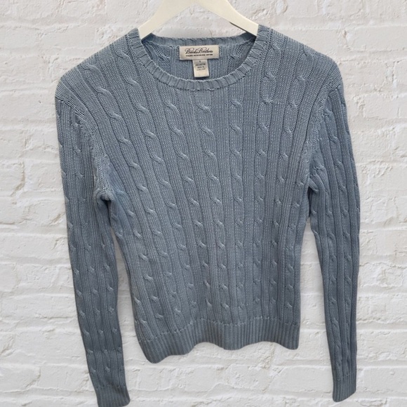 Brooks Brothers Sweaters - Brooks Brothers Italian Mercerized Cotton crew neck baby blue sweater
